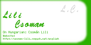 lili csoman business card